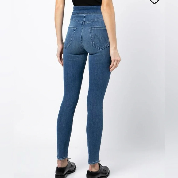 Mother Triple Stack Looker Hi Rise Tie Waist Stretch Skinny Jeans Size 31 - Picture 2 of 15